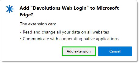 Add Devolutions Web Login to Microsoft Edge