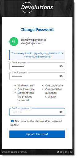 Password Modification