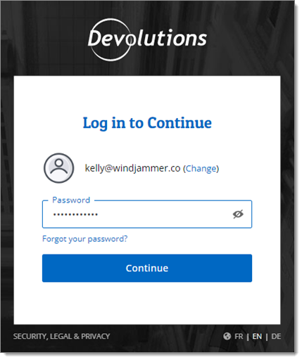 Connection – Existing Devoltions Account