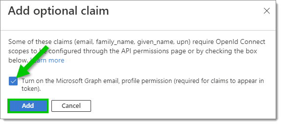 Turn on the Microsoft Graph email