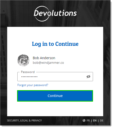 Devolutions Account login