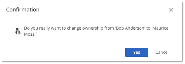 Set as owner confirmation message