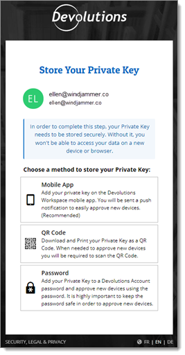 Store Your Private Key