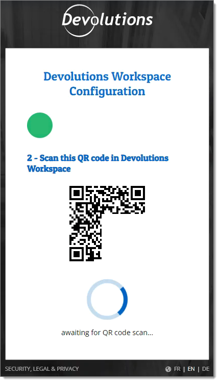 Scan this QR code in Devolutions Workspace