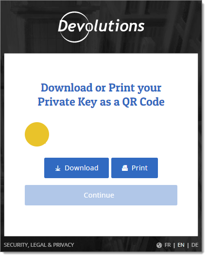 Download or Print your Private Key as a QR Code