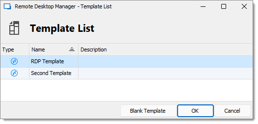 Select Template to Launch Host Session