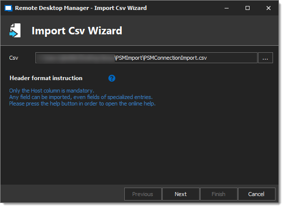 Import Csv Wizard