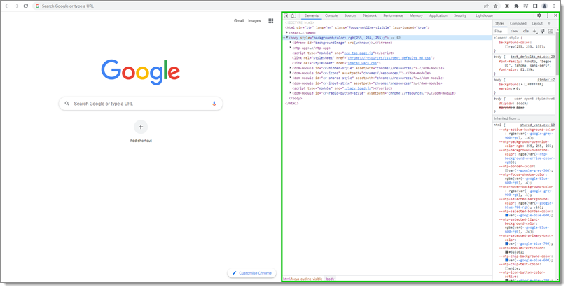 Google Chrome Developer Tools Console