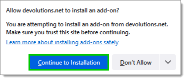 Continue to Installation