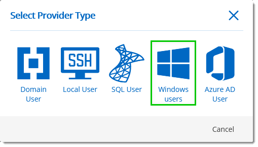Windows user provider