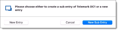 New Sub Entry prompt