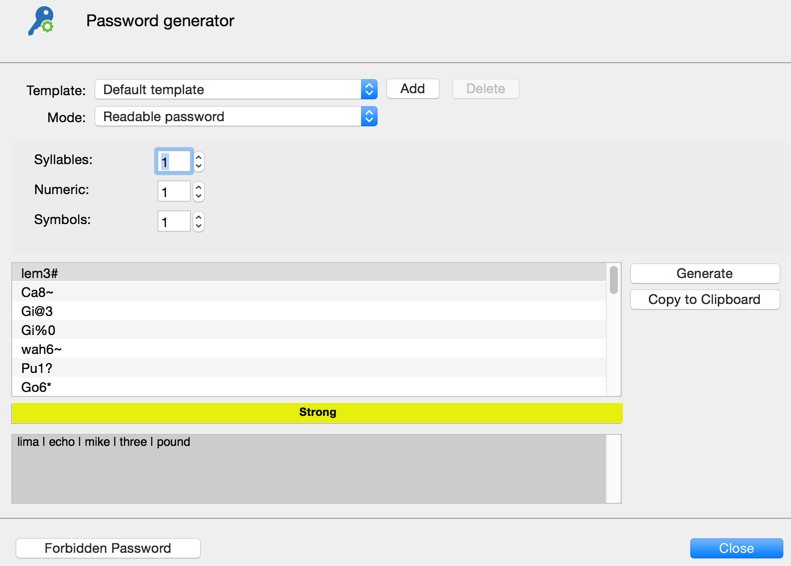 Password generator - Readable password