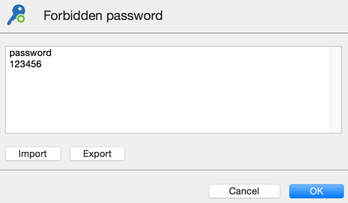 Forbidden password