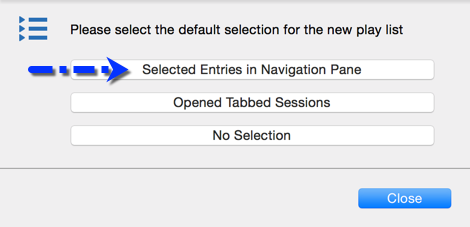 Selected Entries in the Navigation pane
