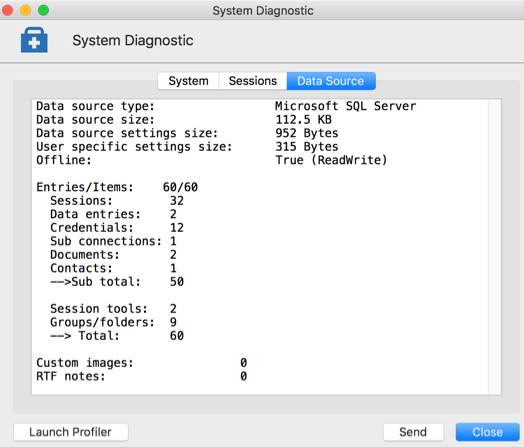 System Diagnostic – Data Source