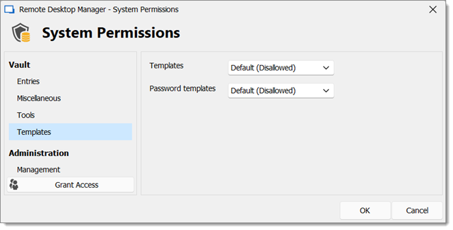 System Permissions - Templates