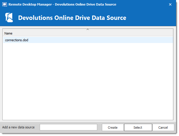 Devolutions Online Drive Data Source