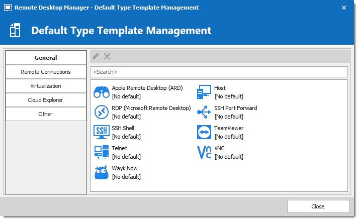 Default Type Template Management
