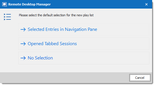 Selected Entries in Navigation pane