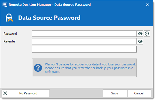 Manage password dialog
