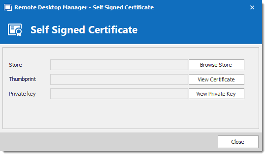 Self Signed Certificate