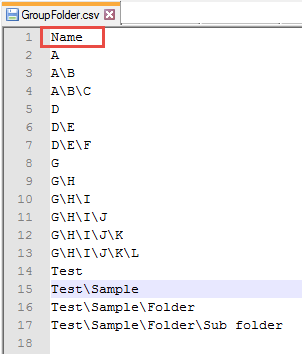 CSV File example