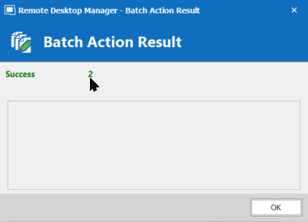Batch Action Result – Success