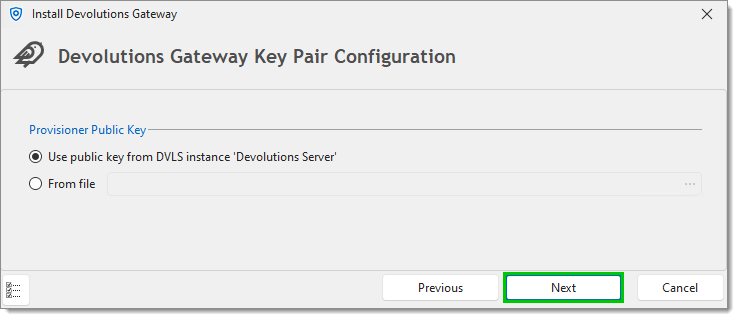 Key Pair Configuration