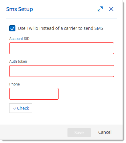 SMS Setup