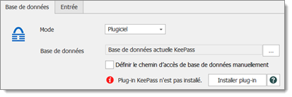 Plug-in KeePass n'est pas installé