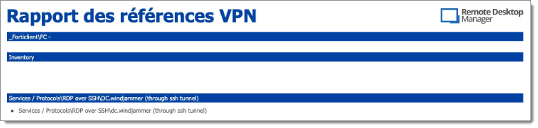 Rapport des références VPN