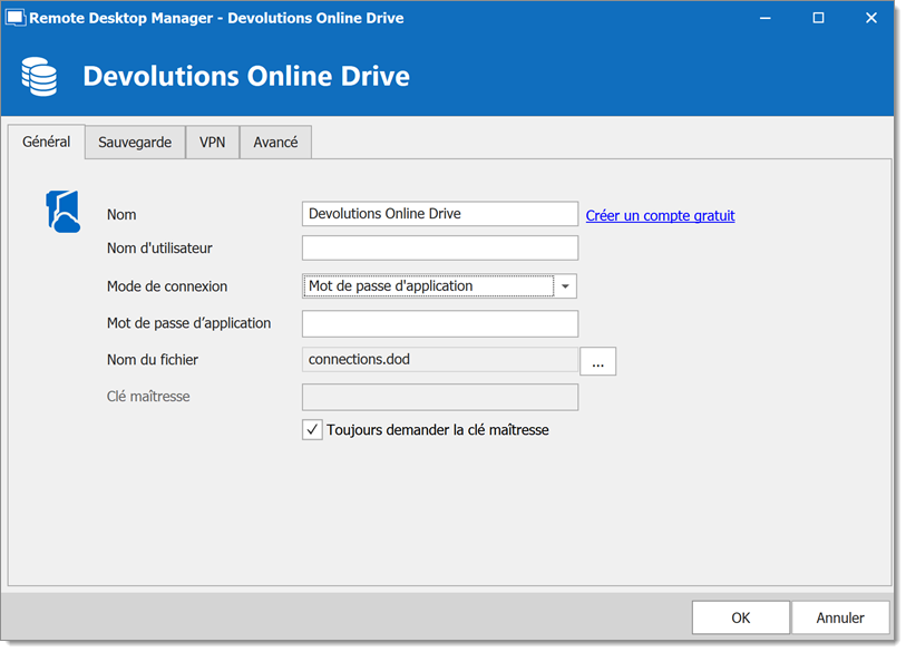 Devolutions Online Drive - Général