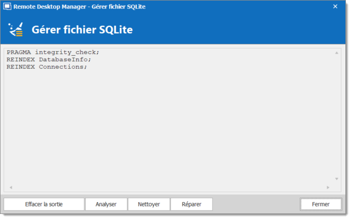 Gérer fichier SQLite