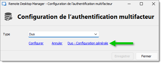 Duo - Configuration générale