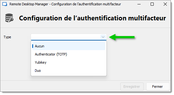 Type d'authentification multifacteur