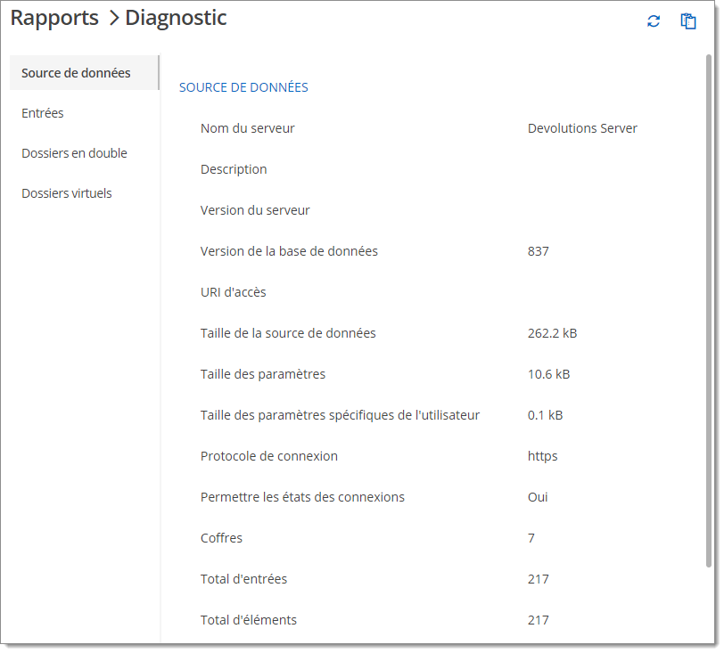 Rapports – Diagnostic