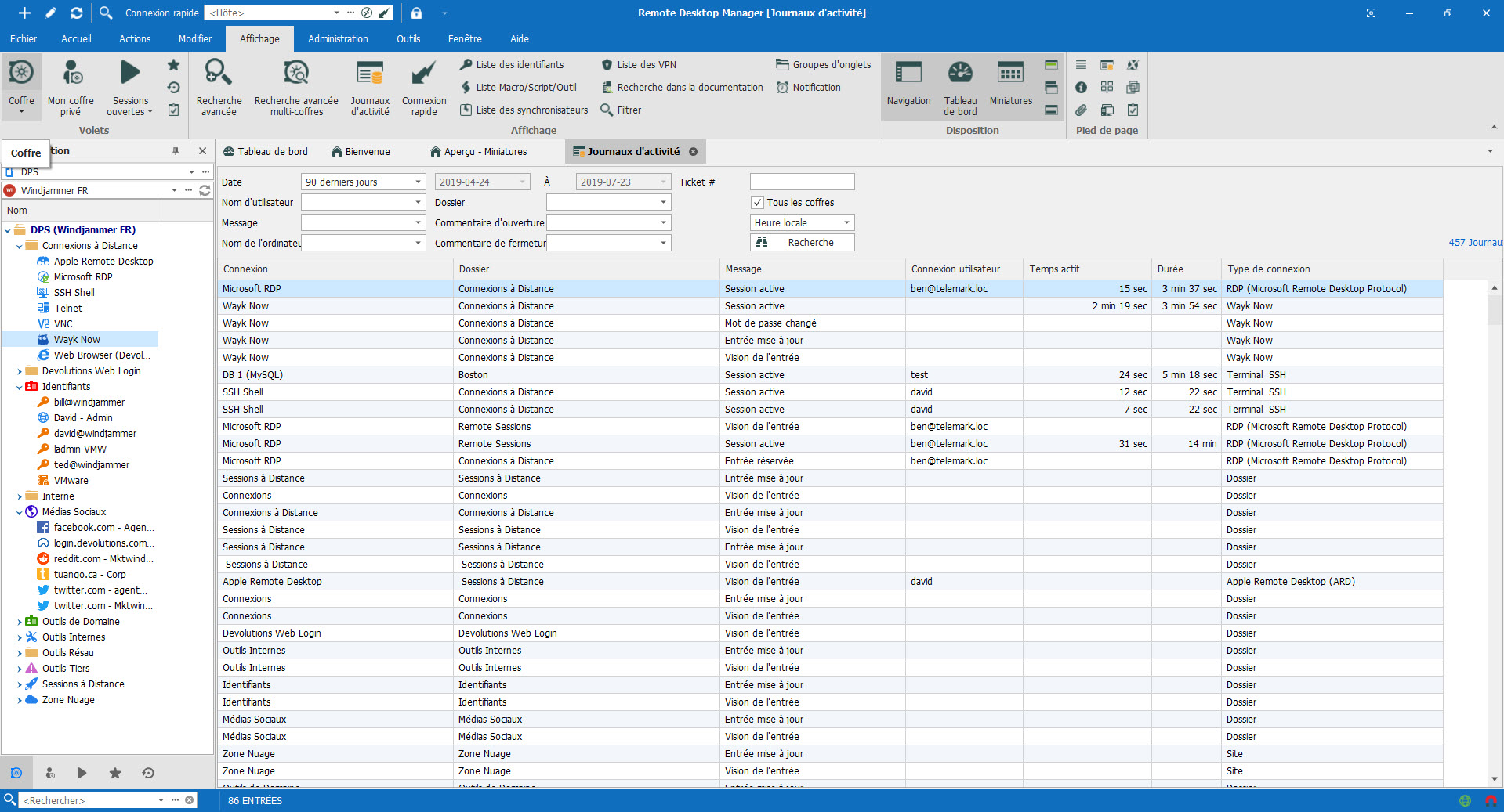 Auditez toutes les activités avec des rapports et journaux personnalisés - Remote Desktop Manager